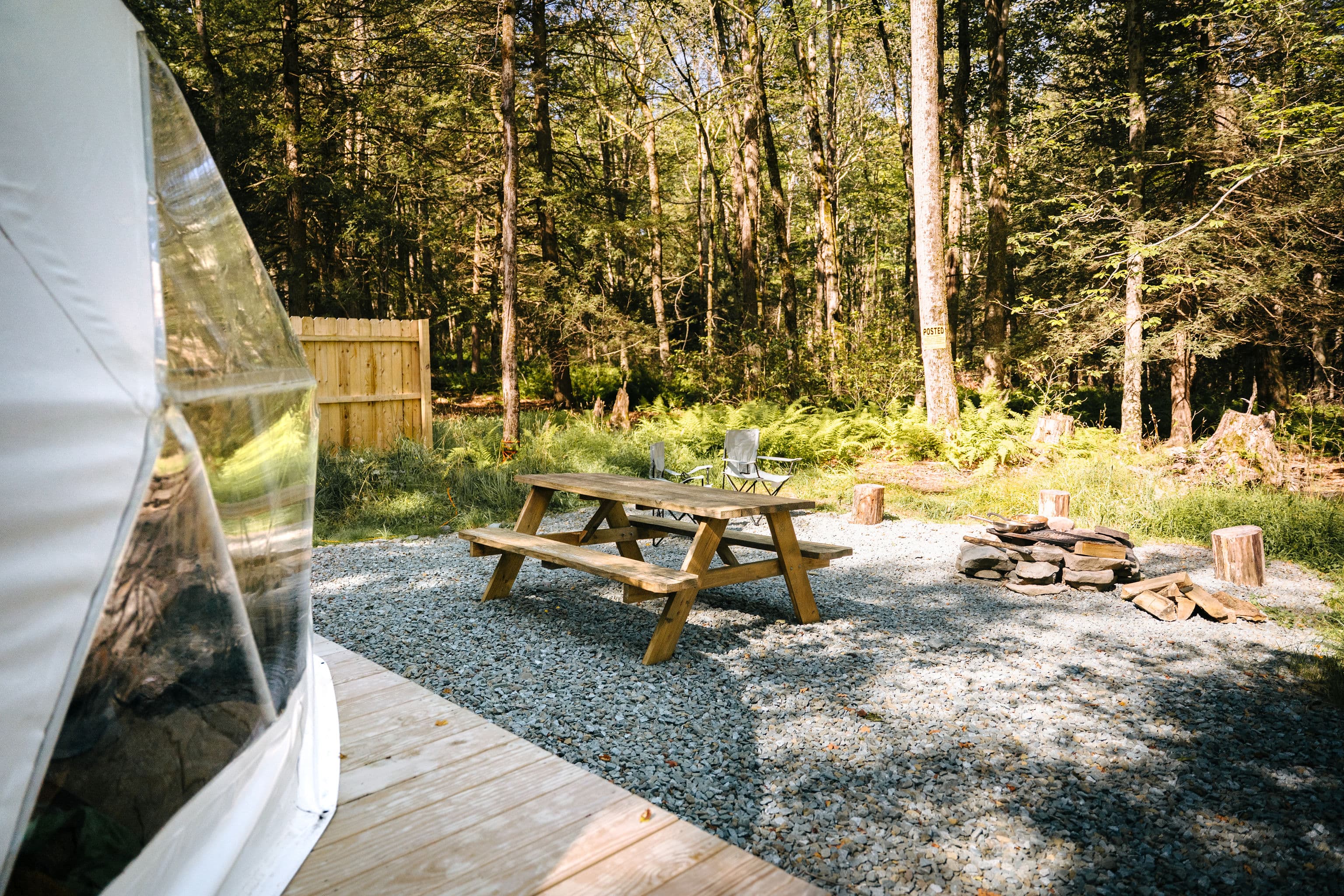 Glamping dome exterior